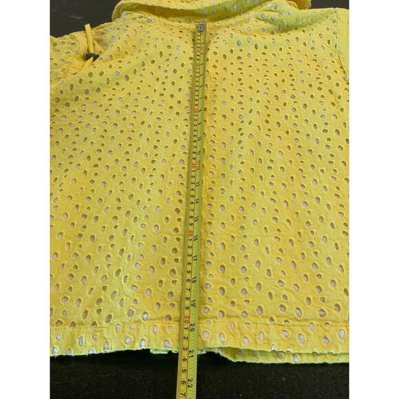 Ruby Rd Yellow Eyelet cropped lightweight jacket shirt 100% Cotton 14 - Picture 7 of 9